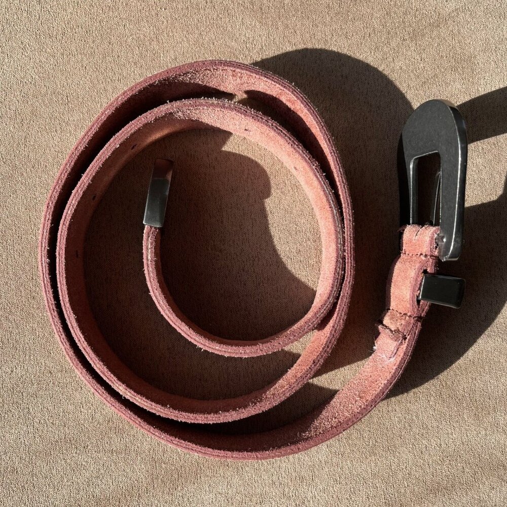 Free People Wildwood Suede Leather Western Etched Buckle Belt XS/S - Picture 8 of 16